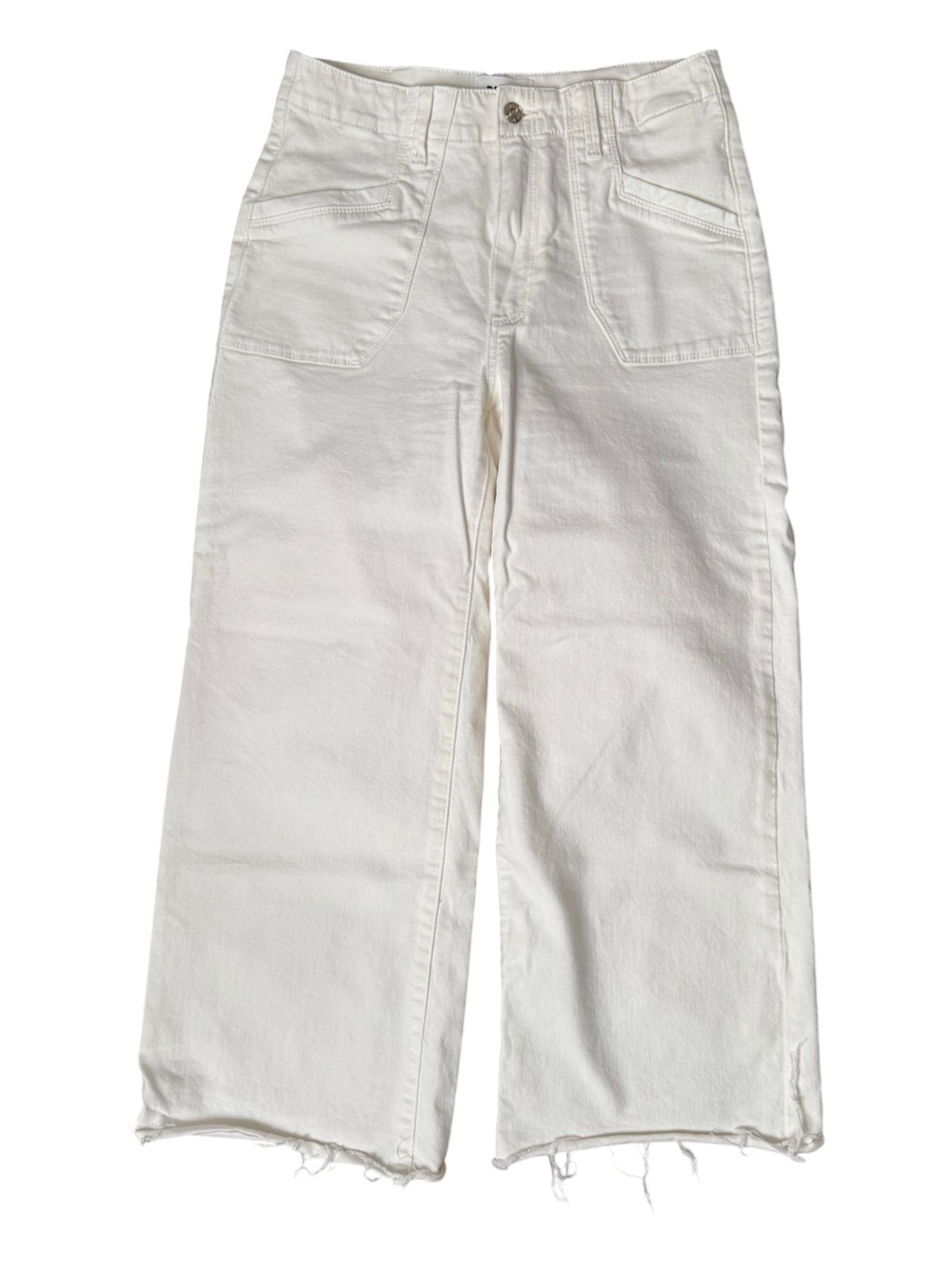PAIGE Anessa Utility High Rise Crop Jeans in White - Picture 4 of 8